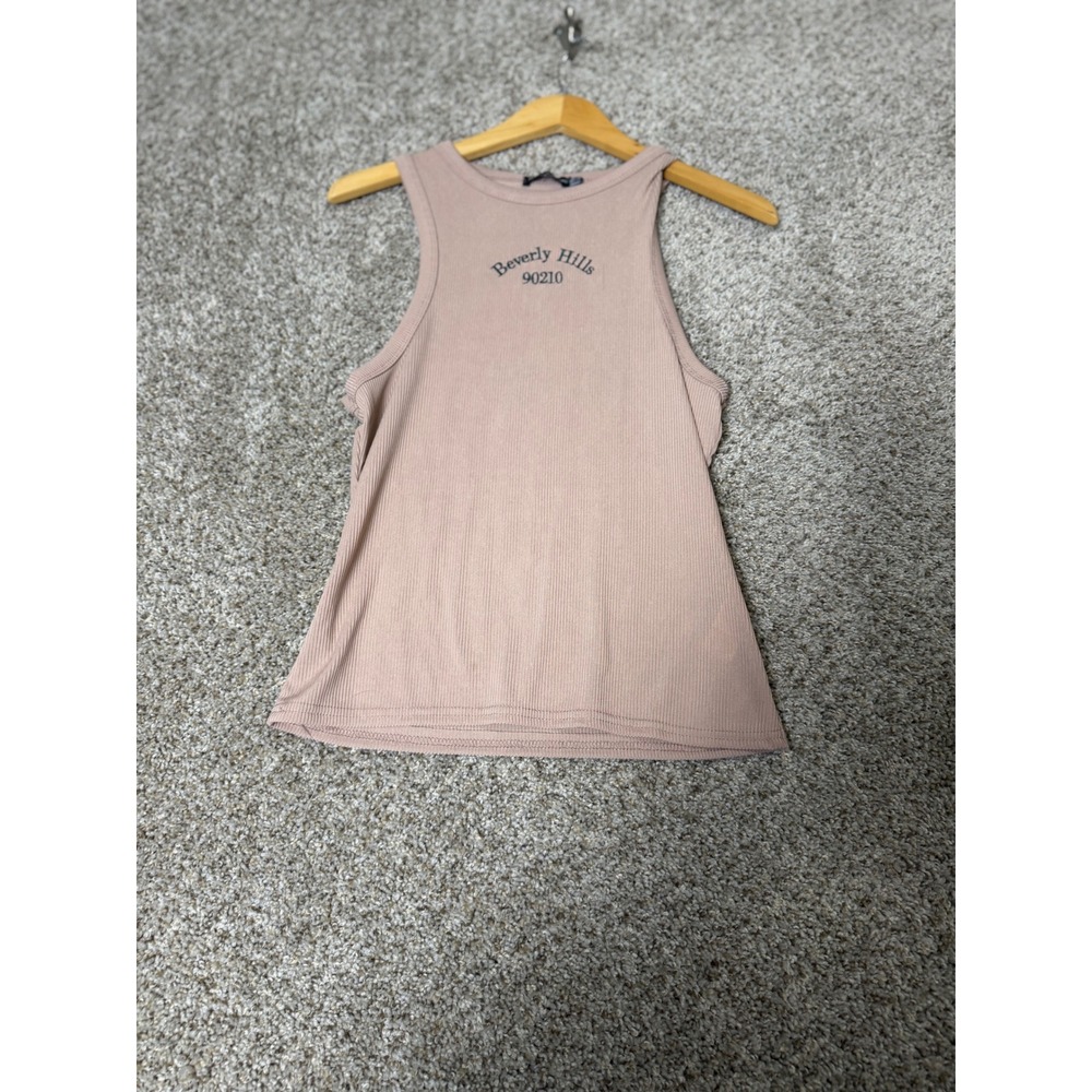 PrettyLittleThing Beverly Hills Ribbed Tank Top Tan NWT Womens Size 10